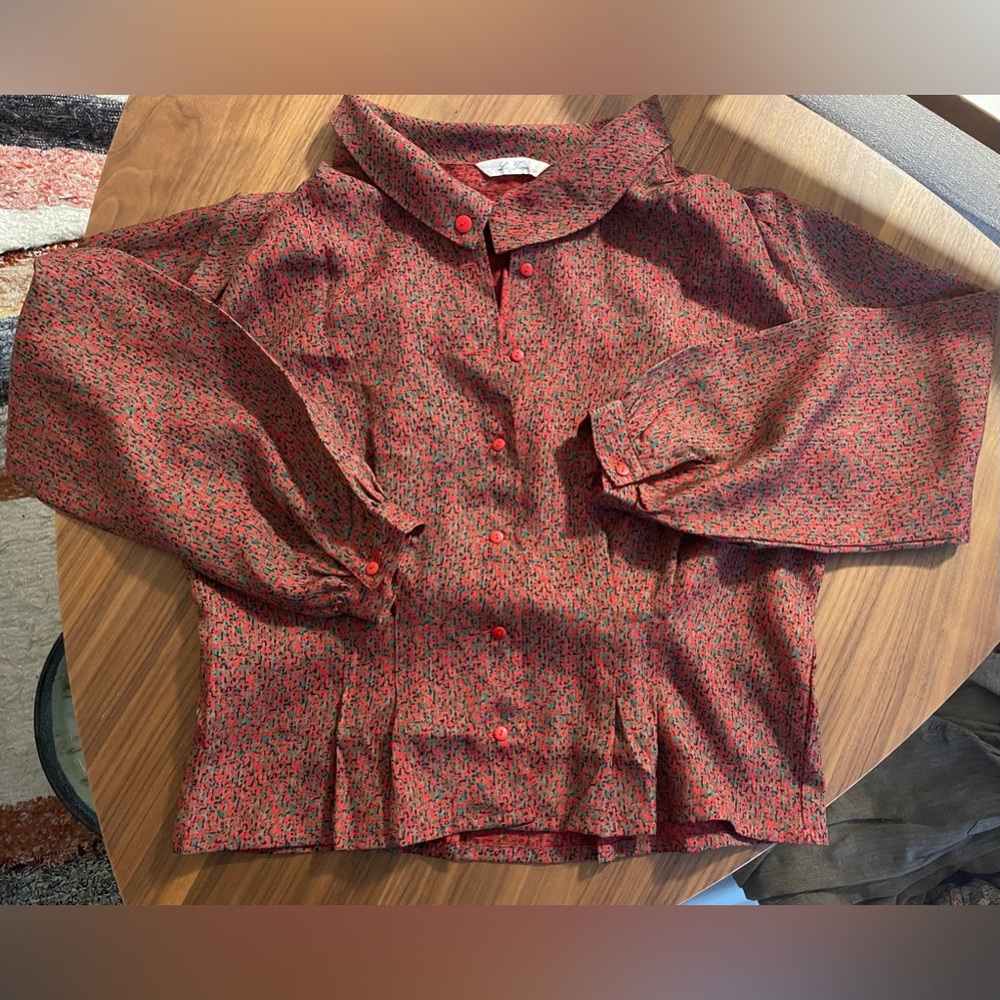 Vintage Red Button Up